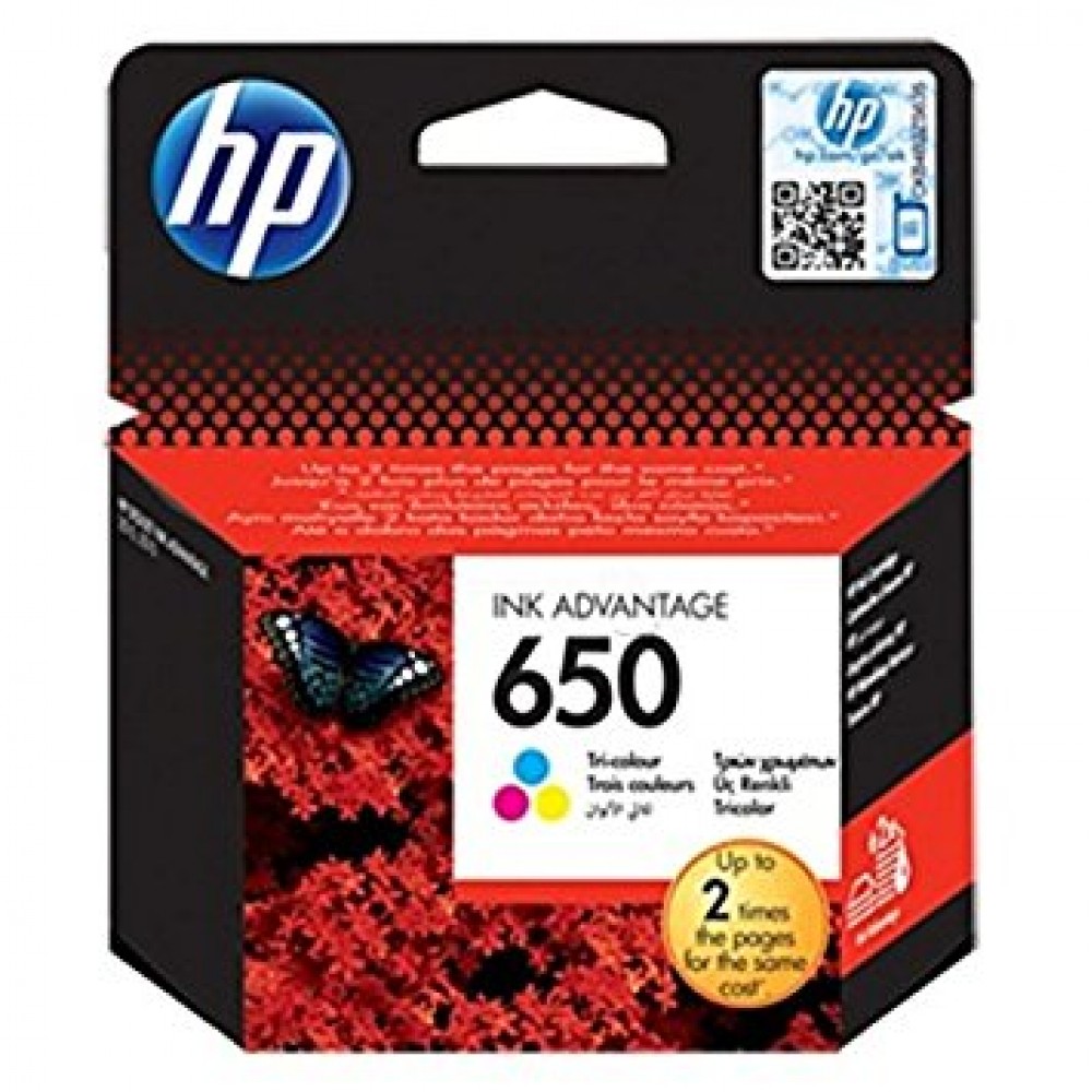 HP 650 Ink Cartridge, Tri Color, CZ102A – SABHA